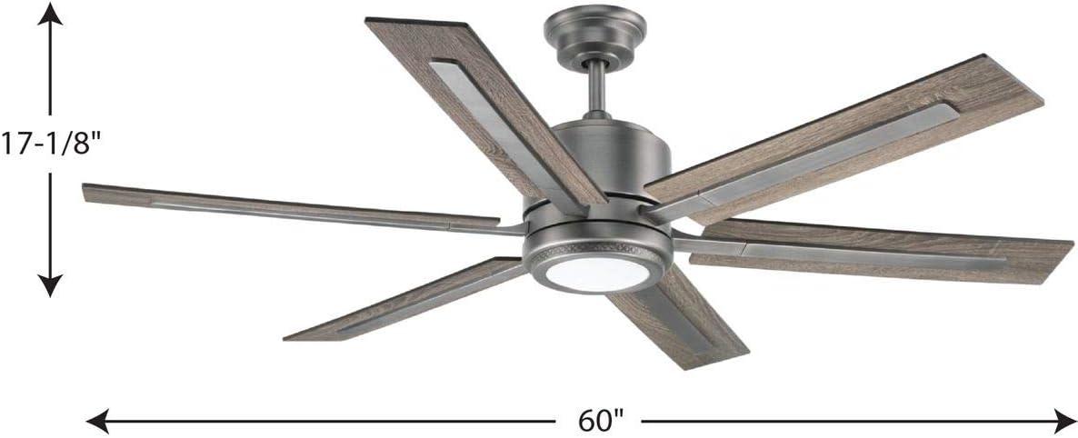 Progress Lighting Glandon 60 Glandon 60" 6 Blade Indoor Ceiling Fan - Nickel