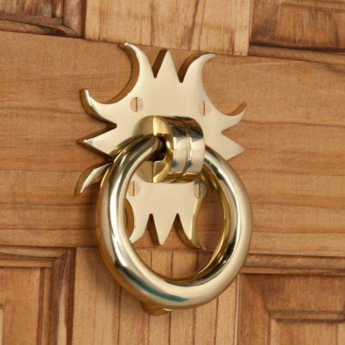Sun Design Brushed Nickel Solid Brass Door Knocker