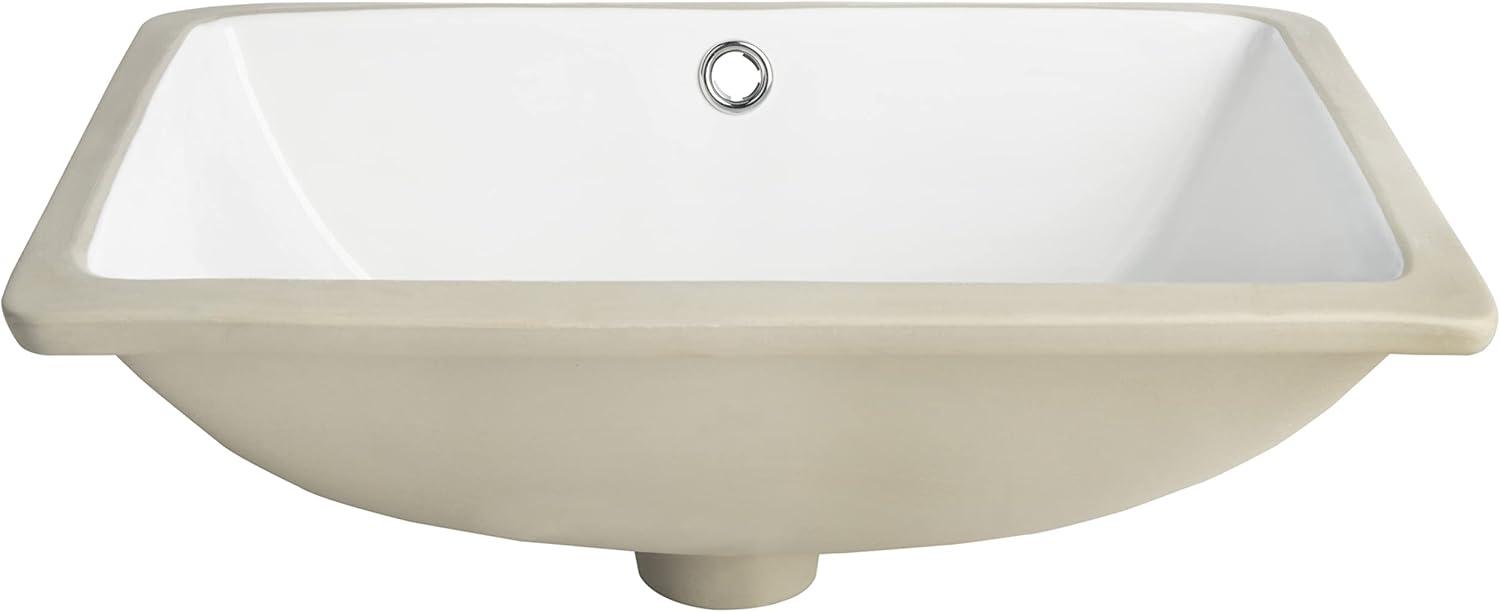 Safavieh Seaton 13.8'' White Ceramic Rectangular Bathroom Sink