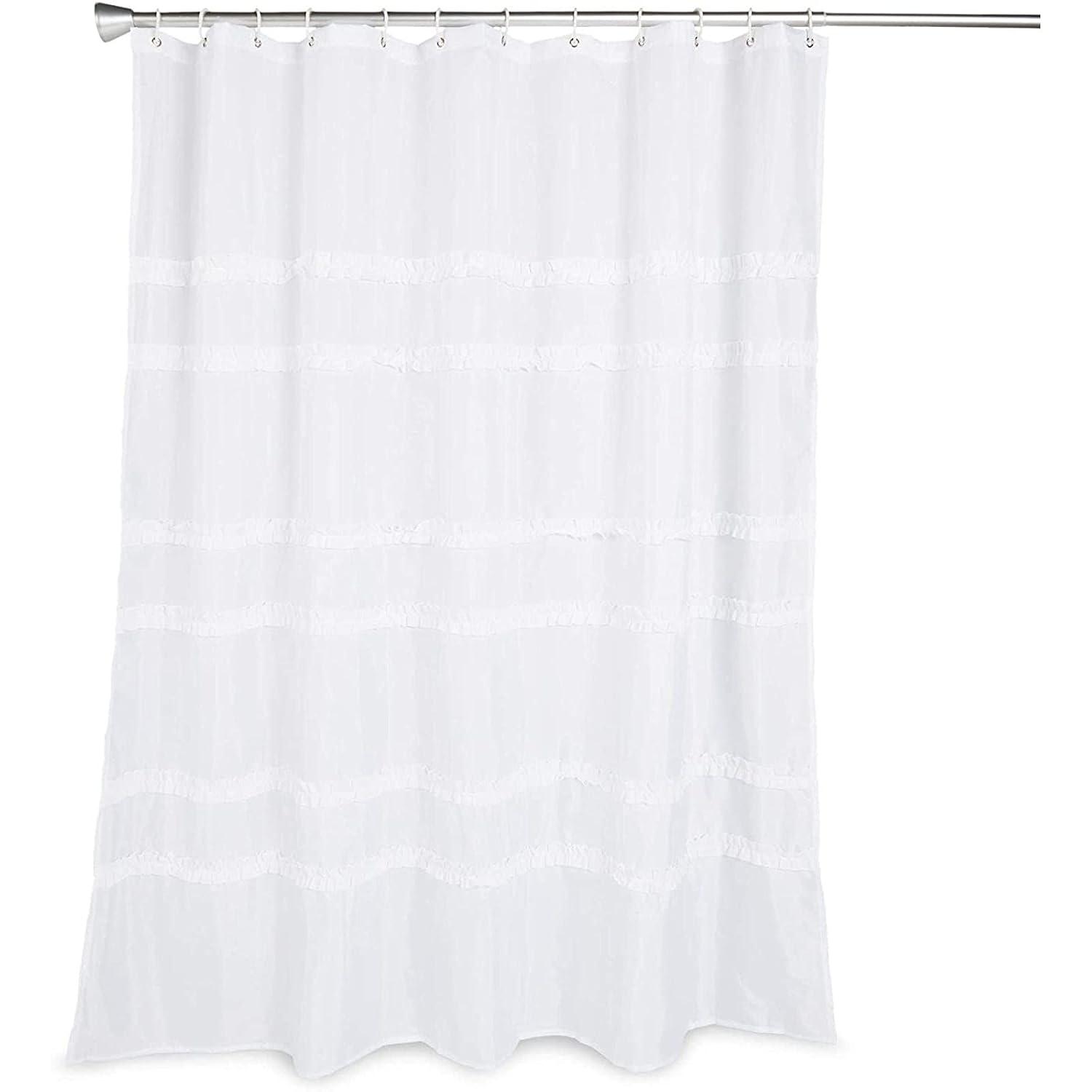 Farmhouse Shower Curtain Set with 12 Hooks, Rustic Bathroom Decor (72 x 72 in)