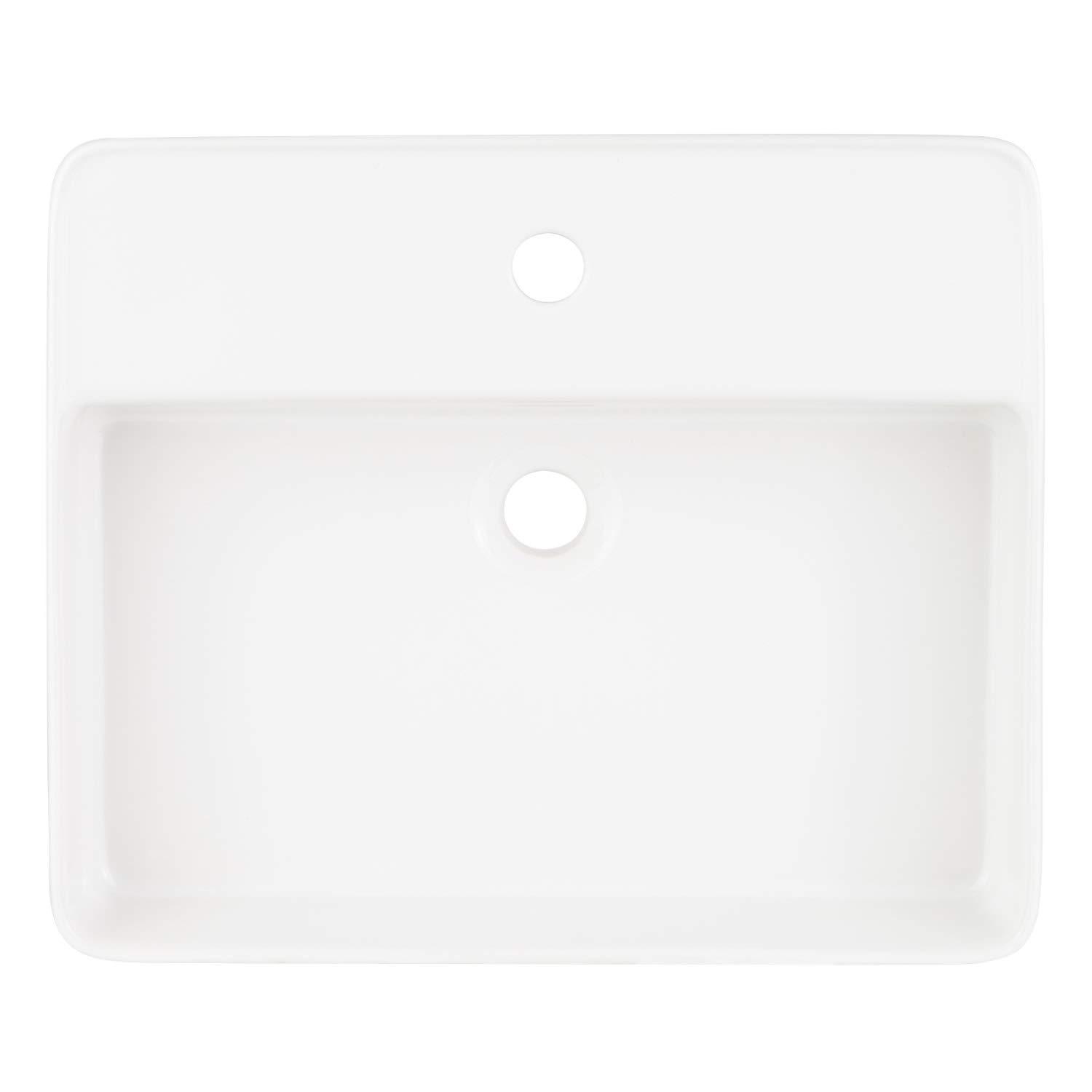 Hibiscus Rectangular Fireclay Vessel Sink Single Hole