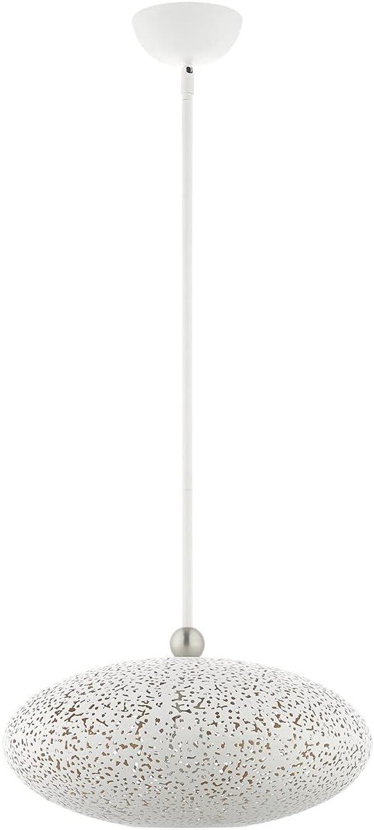 Livex Lighting Charlton 1 - Light Pendant in  White/Brushed Nickel
