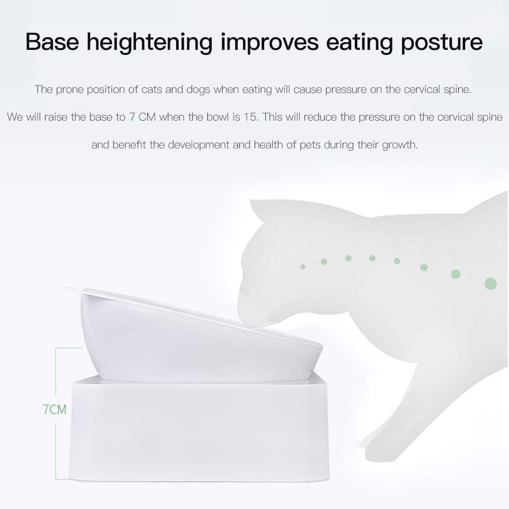 Marchul Tilted Cat Bowl Set for Food and Water, Food Feeding Raised Dishes for Puppies