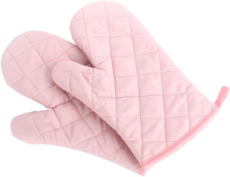 Pink Extra Long Quilted Heat Resistant Oven Mitts