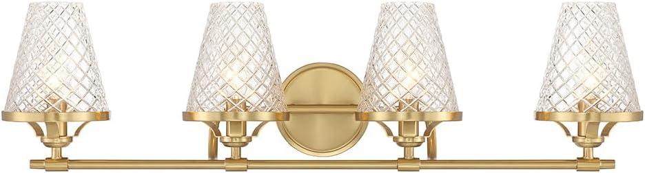 Savoy House Candler 4 - Light Vanity in  Warm Brass