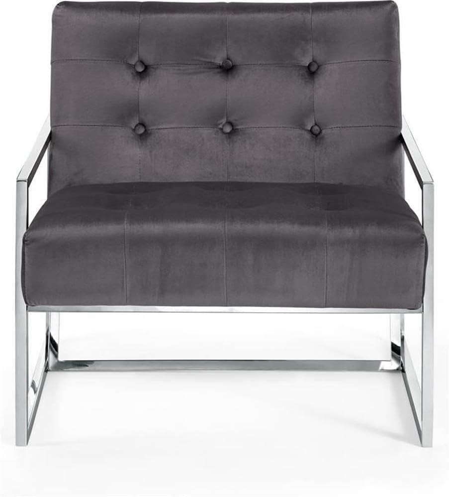 Meridian Furniture Alexis Gray Velvet Accent Chair