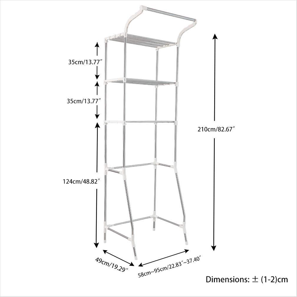 Adjustable White 3-Tier Over-the-Toilet Storage Rack