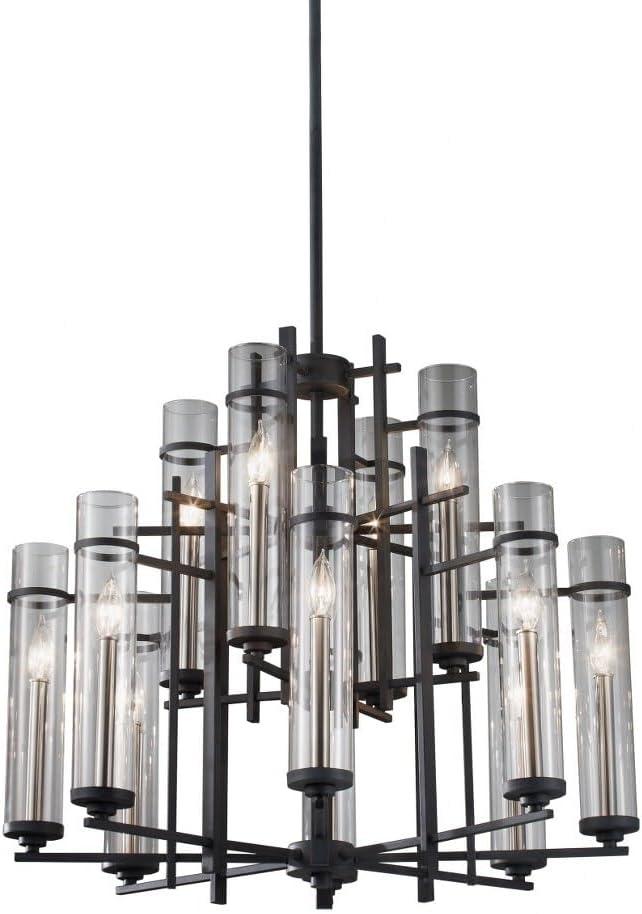 Generation Lighting Ethan 30" Forged Iron 2-Tier 12-Light Chandelier