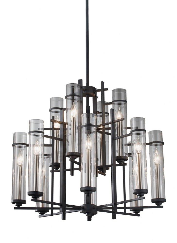 Generation Lighting Ethan 30" Forged Iron 2-Tier 12-Light Chandelier