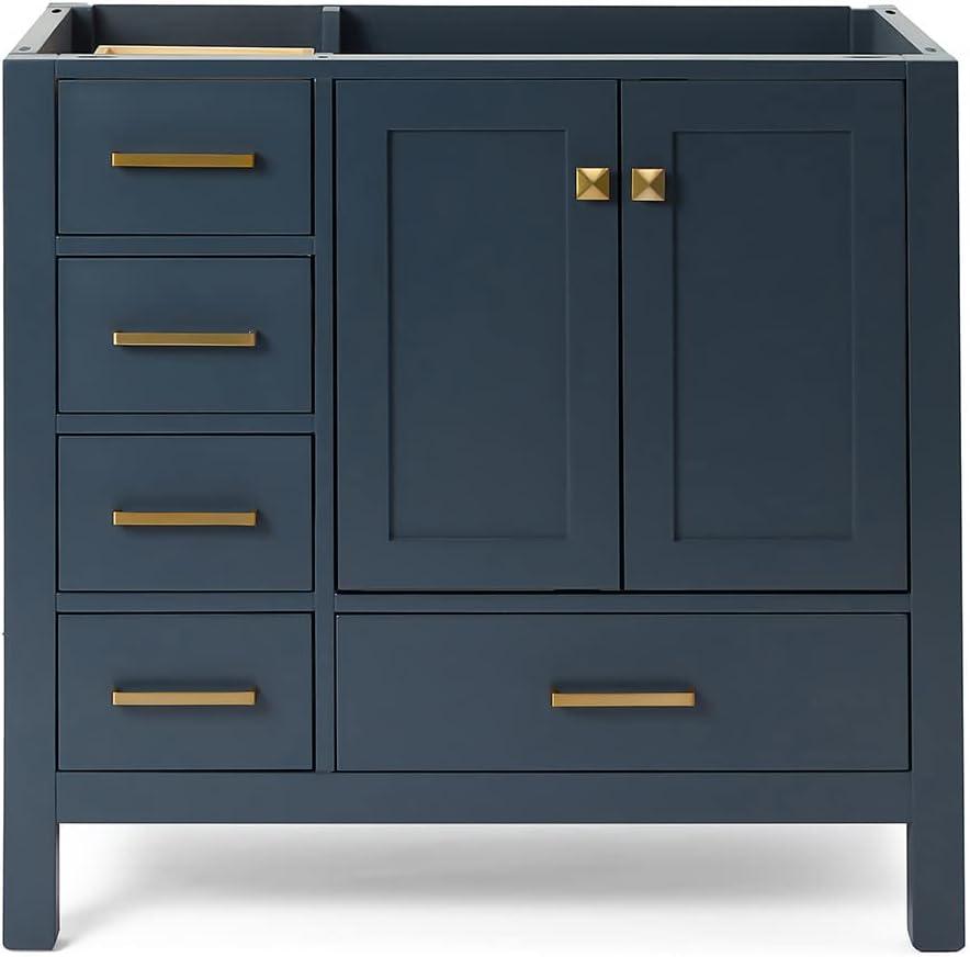 Ariel A037s-R-Bc Cambridge 36" Single Free Standing Wood Vanity Cabinet Only - Blue