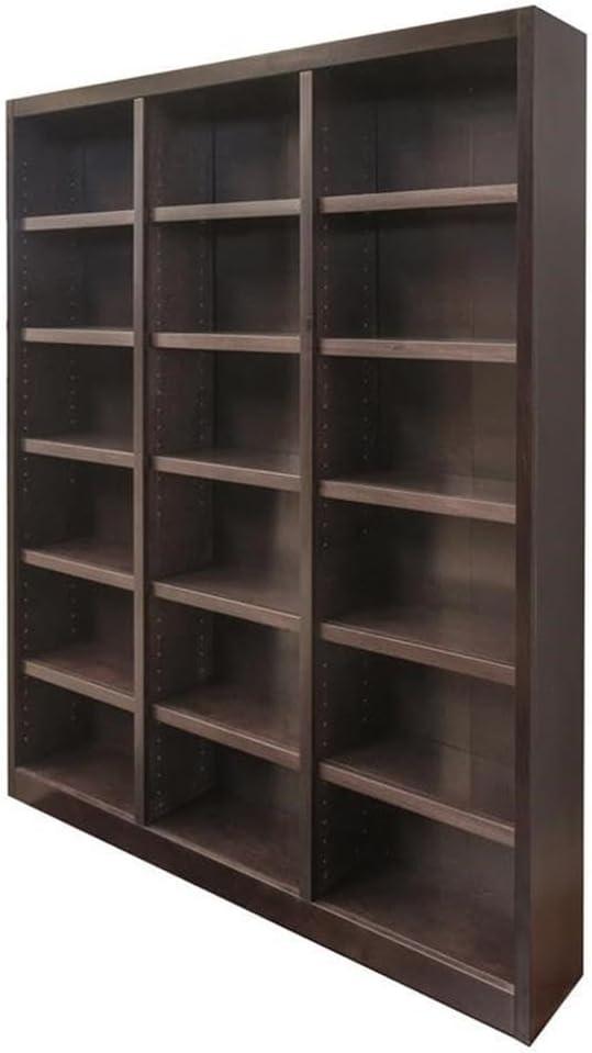 Aliette Triple Wide Wood Bookcase, 18 Shelf, 84 inch Tall