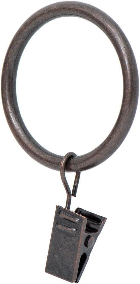 Oil Rubbed Bronze Iron Curtain Clip Rings Set of 14