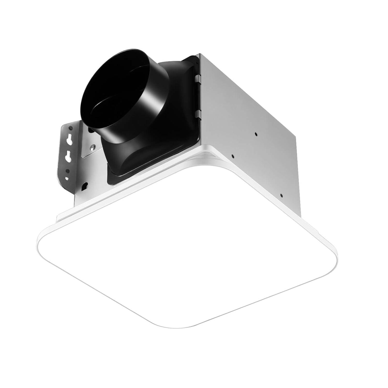 Bathroom Exhaust Fan with Light 110 CFM Quiet with Color Change, 3000K/4000K/5500K 1000LM Household Ventilation Fan Light Combo, Energy Saving Ceiling Mount Bathroom Extractor, Memory Function