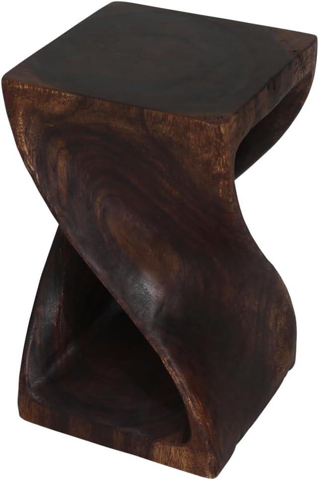 Haussmann® Original Wood Twist Stool 12 X 12 X 20 in High Mocha Oil