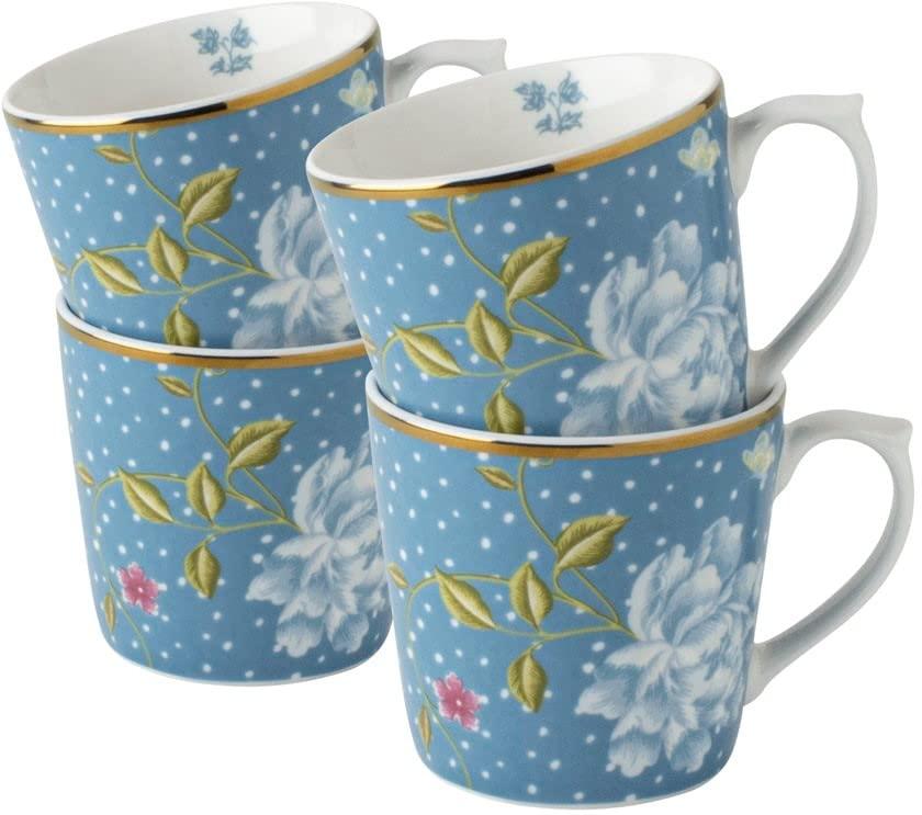 Laura Ashley Heritage Collectables Set/4 Mugs 10.82 Oz Seaspray Uni In Giftbox (Set of 4)