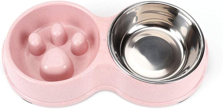 Dog Slow Eating & Drinking Bowl,Stainless Steel Interactive Slow Feed Dog Bowl for French Bulldog