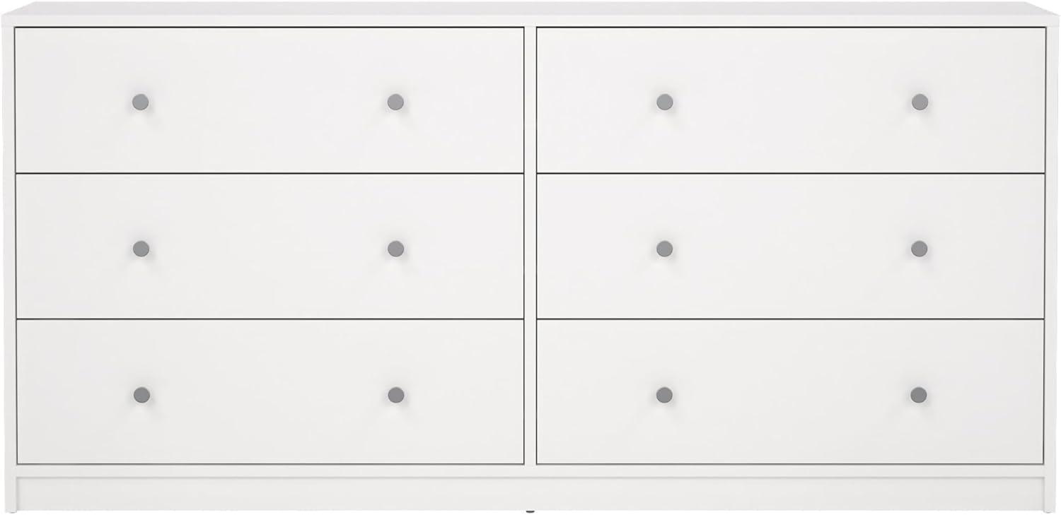 Tvilum Portland 6 Drawer Double Dresser, White