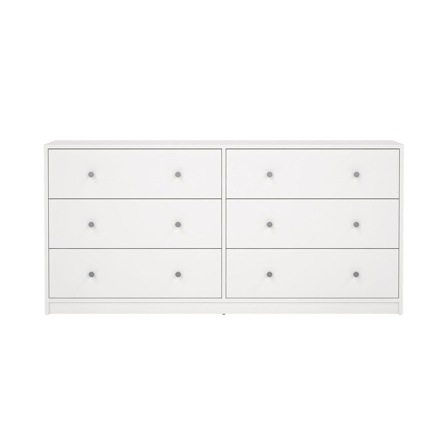 Tvilum Portland 6 Drawer Double Dresser, White