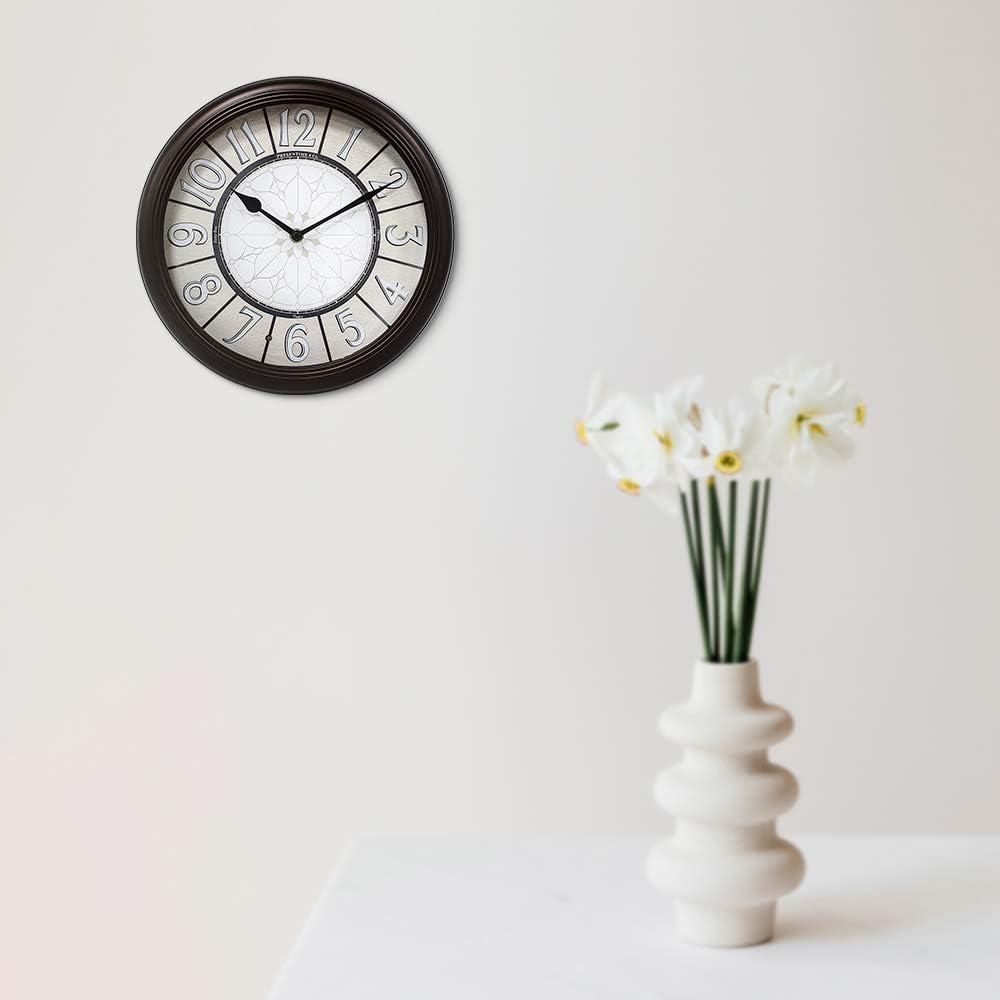 12.6" Oil Rubbed Bronze LED Wall Clock with Smart Sensor