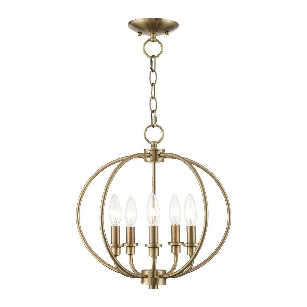 Livex Lighting Milania 5 - Light Chandelier in  Antique Brass