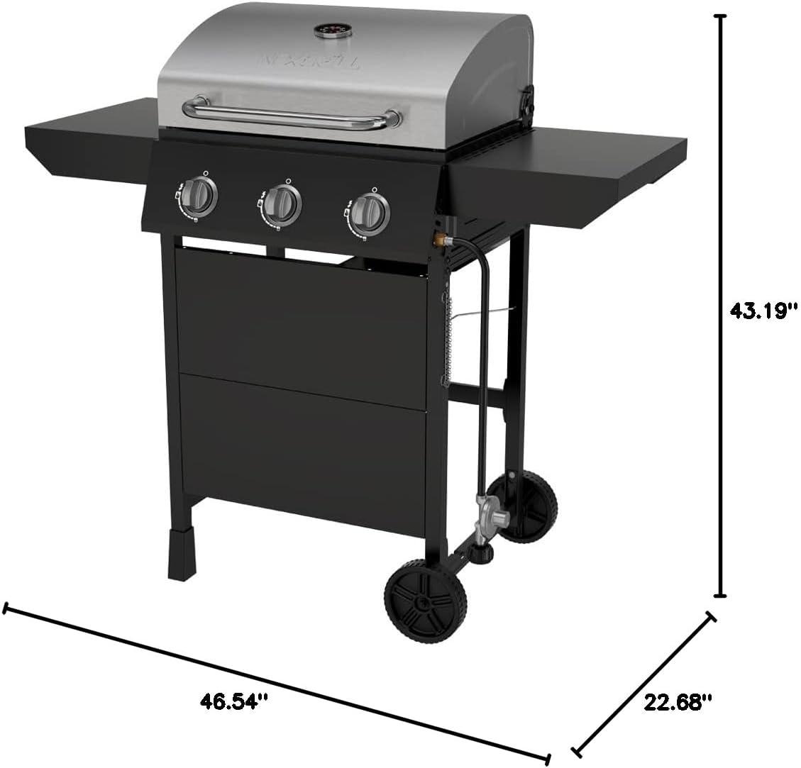 Nexgrill 3-Burner Black and Stainless Steel Propane Gas Grill