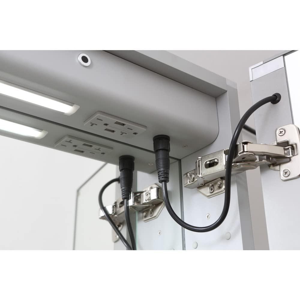 AQUADOM Signature Royale LED Medicine Cabinet, Defogger, LED 3X Makeup Mirror, Electrical Outlets