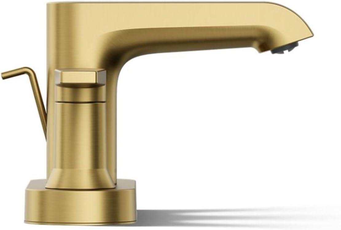 Kohler Hint Centerset 4 inch Bathroom Faucet with Pop-Up Drain Assembly, 2-Handle Bathroom Sink Faucet, 1.2 gpm