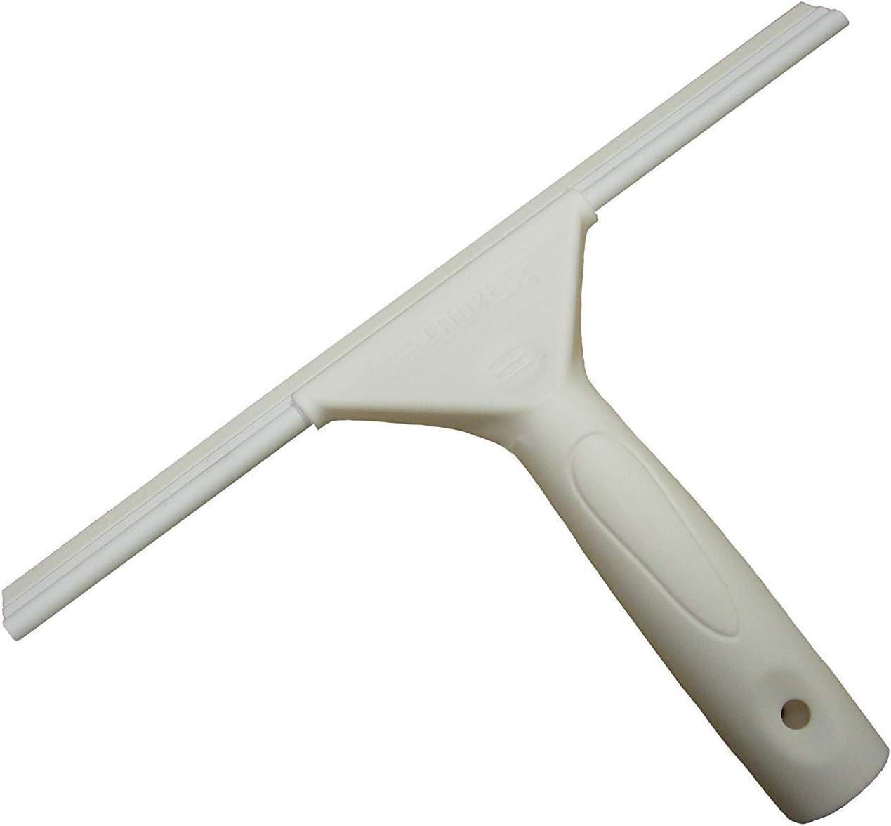 White and Blue Plastic 11" Shower Squeegee with Handle