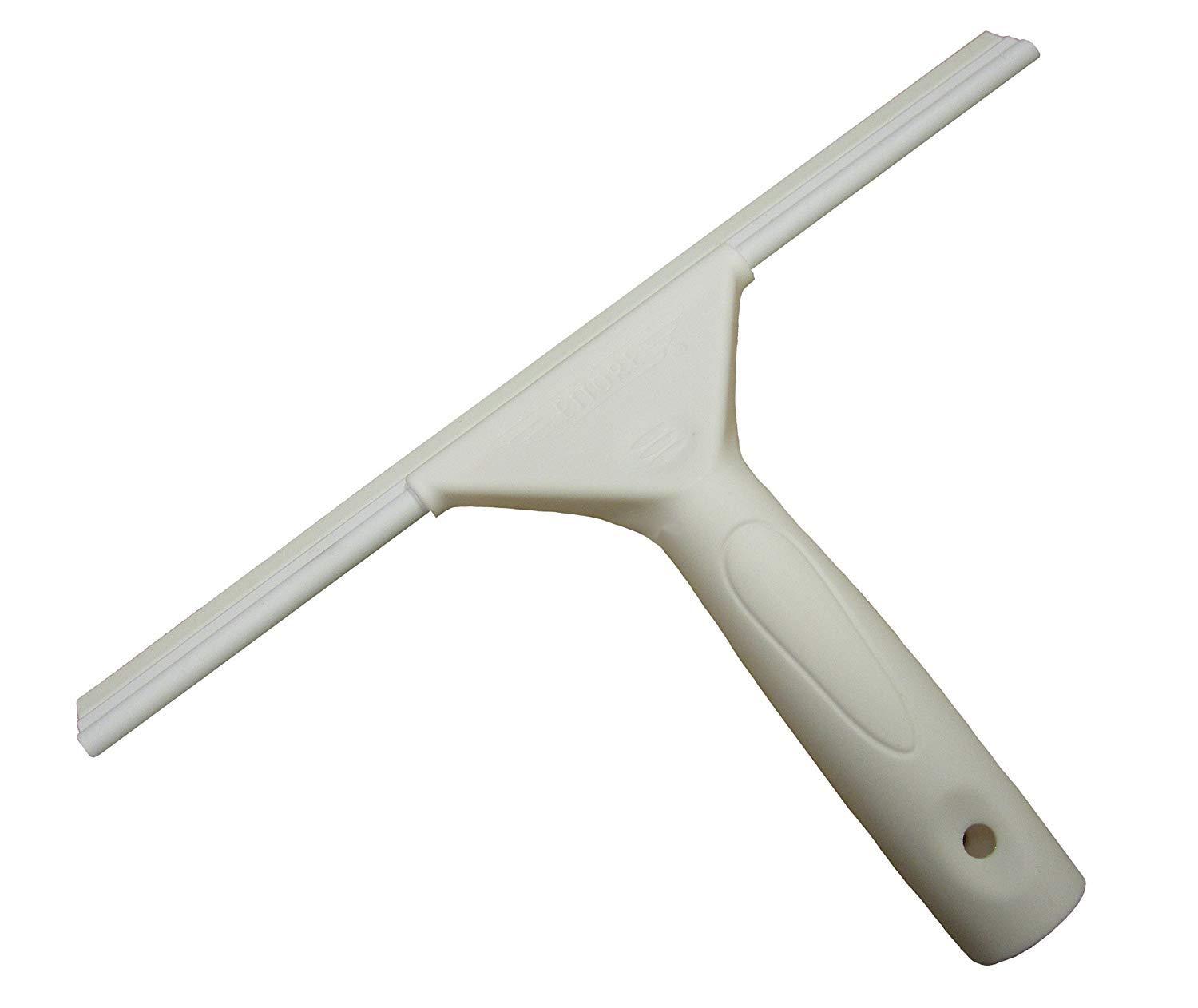 White and Blue Plastic 11" Shower Squeegee with Handle