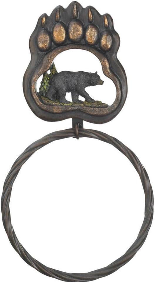 Rustic Brown Bear Paw Iron Wall Mounted Towel Ring