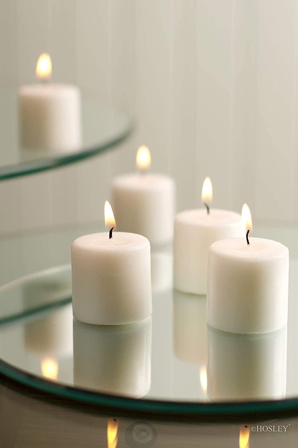 Set of 72 White Unscented Wax Votive Candles