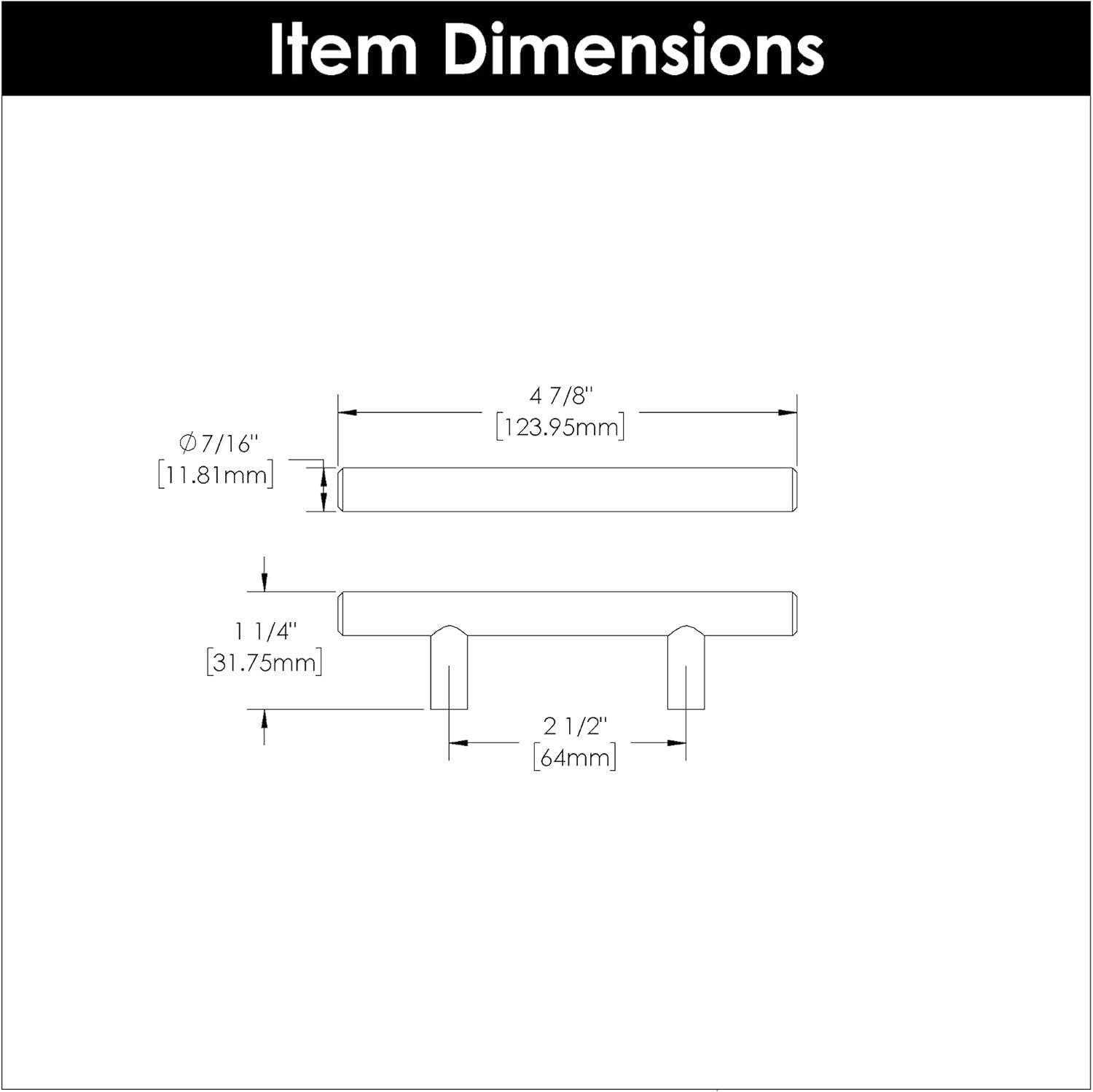 Brushed Black Nickel Modern Bar Cabinet Pulls with Mounting Hardware