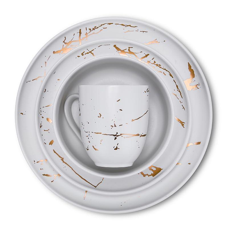 Stone Lain Zora 32-Piece Porcelain Dinnerware Set, Service for 8, White