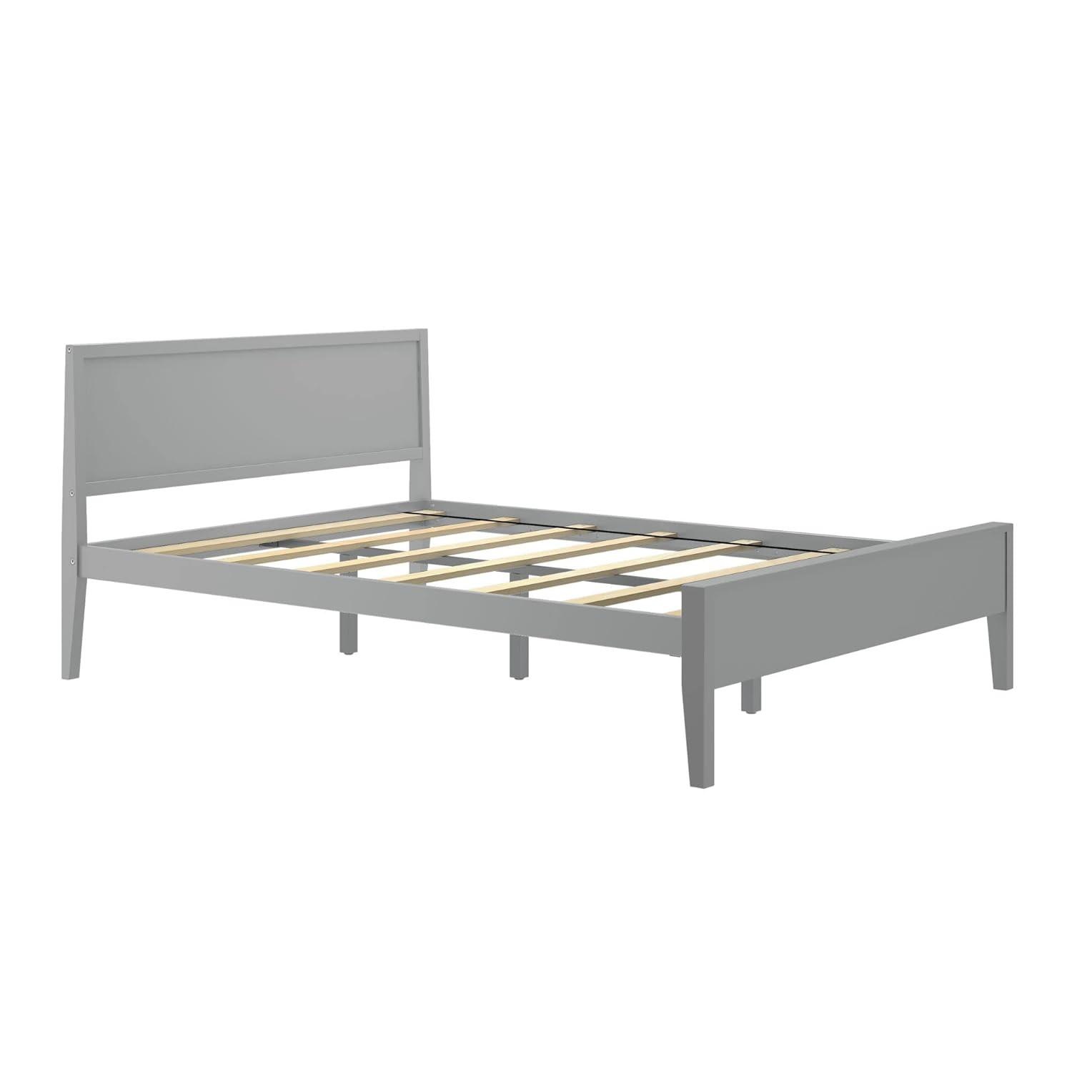 Plank+Beam Solid Wood Queen Bed Frame with Headboard, Modern Platform Bed for Adults