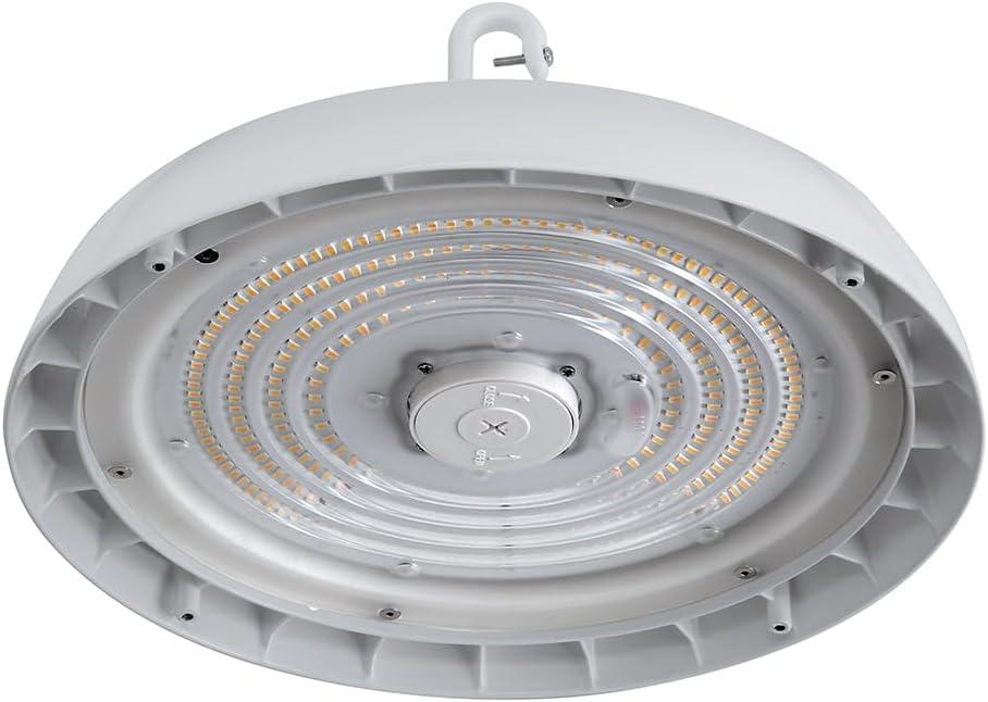 White Aluminum 13-Inch Round LED High Bay Light