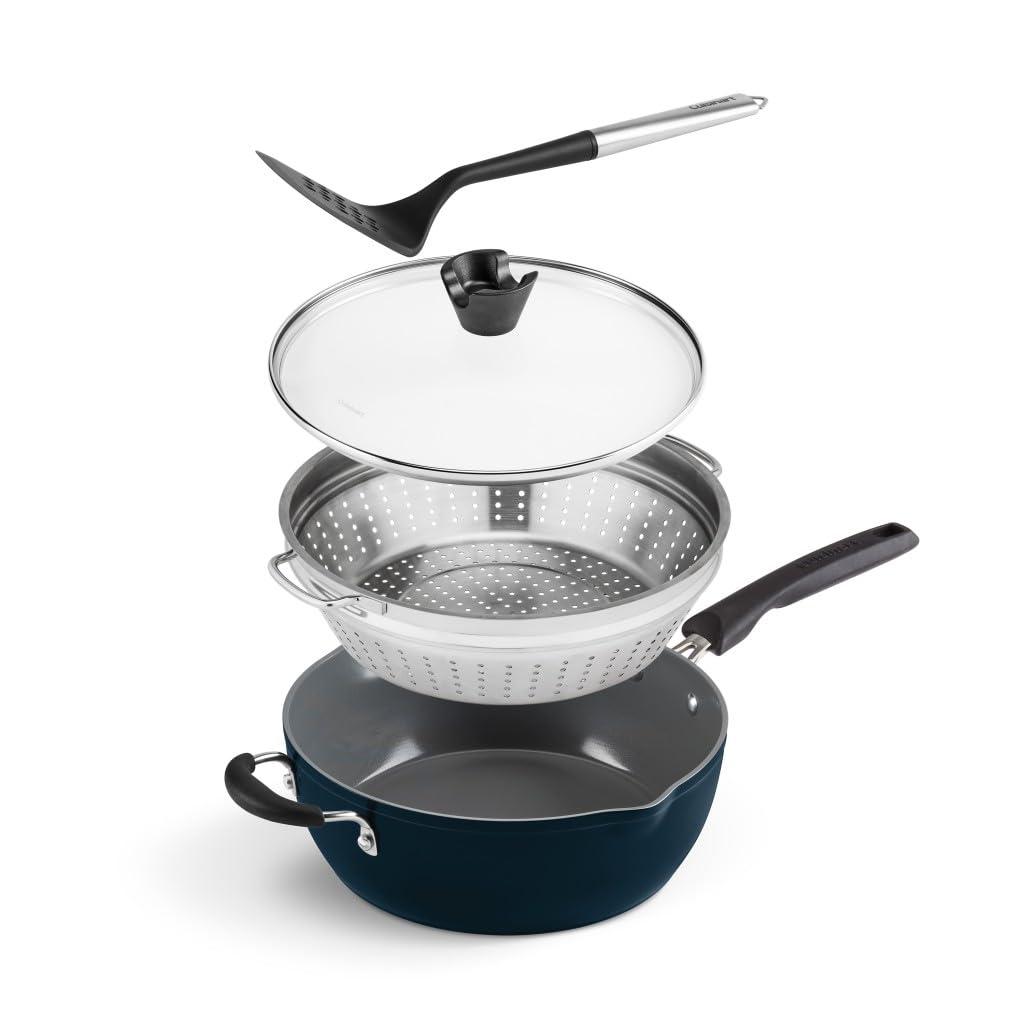 Cuisinart Cuisinart Preferred Pan 4 Piece Set (4.5 Qt. Multi-Purpose Pan with Cover, Steamer, Slotted Turner)