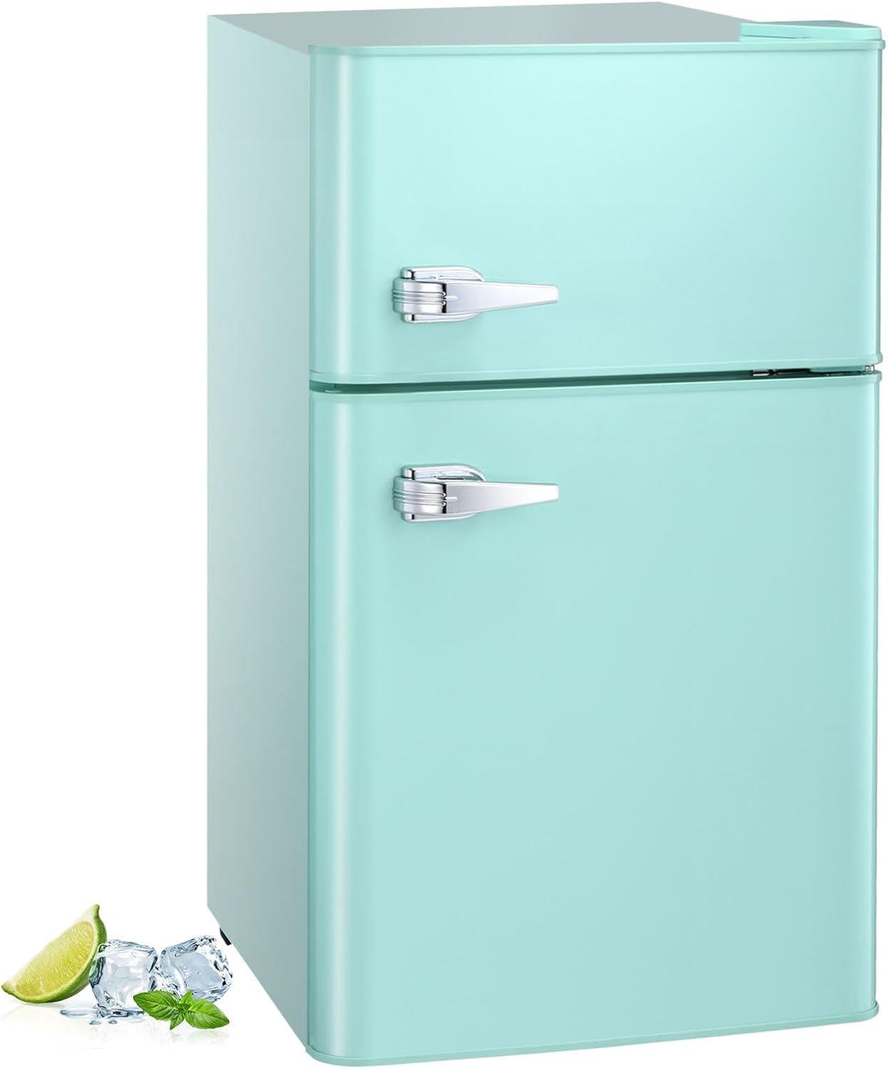 Mint Green Compact Retro 3.2 Cu. Ft. Mini Refrigerator with Freezer