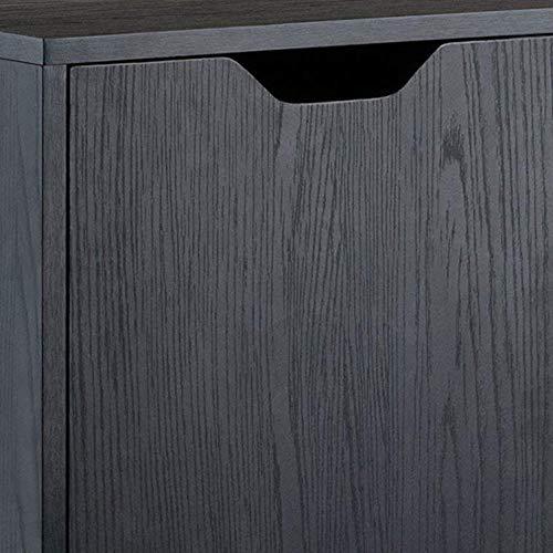Halifax Cabinet with 5 Drawer & 1 Side Cabinet Black - Winsome: Mobile Storage Unit, Composite Wood, Modern Design