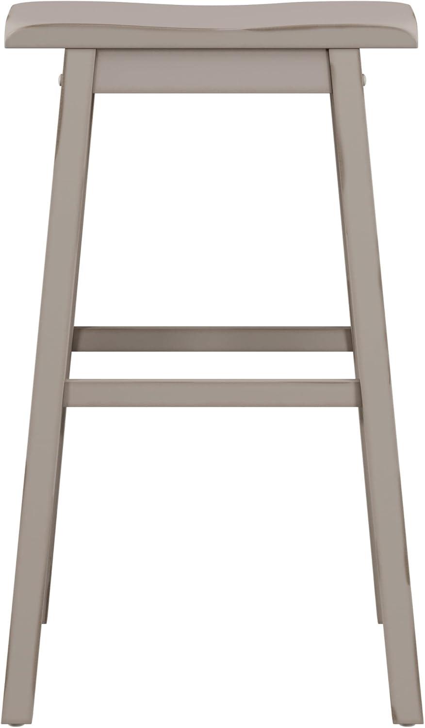 Hillsdale Furniture Moreno Wood Backless Bar Height Stool, Distressed Gray