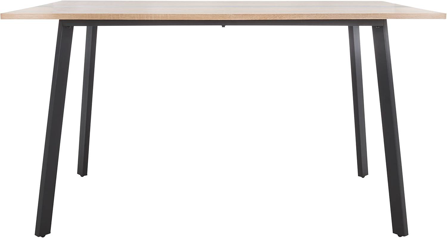 SAFAVIEH Leith Scandinavian Dining Table, Natural/Black (55.1 in. W x 35.4 in. D x 29.9 in. H)