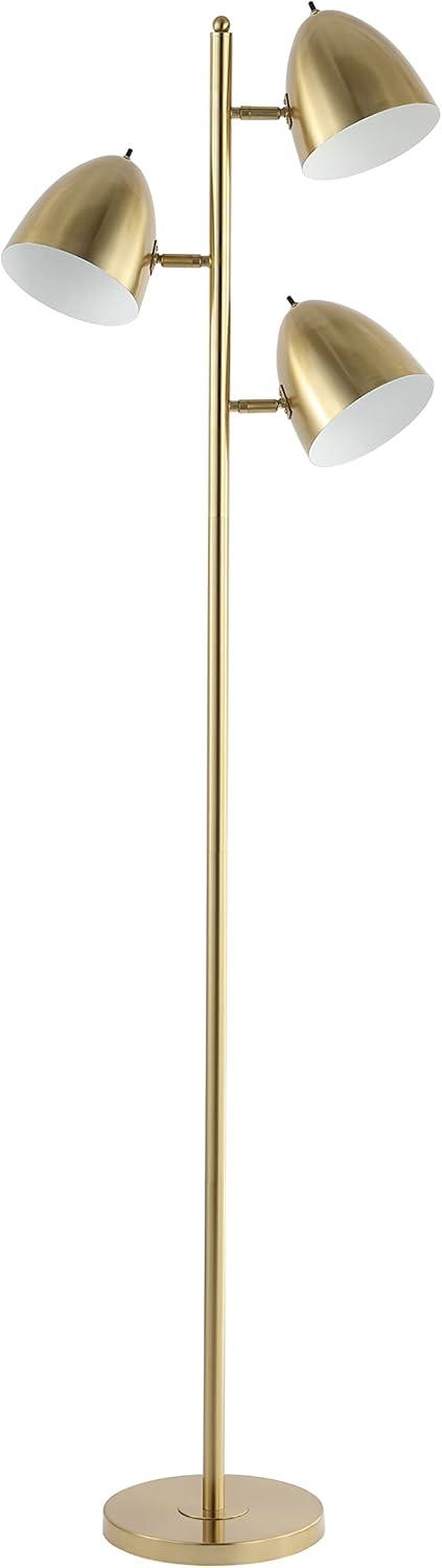 Billy Mid-Century Transitional 66.5" Satin Gold Adjustable LED Floor Lamp