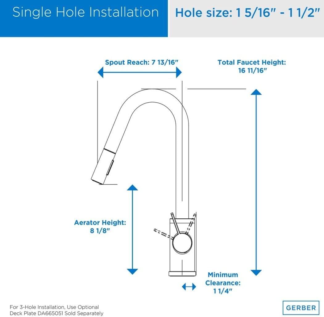 Amalfi Chrome Pull-Down Single Handle Kitchen Faucet