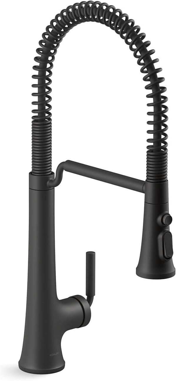 Matte Black Semi-Professional Pull-Down Kitchen Faucet