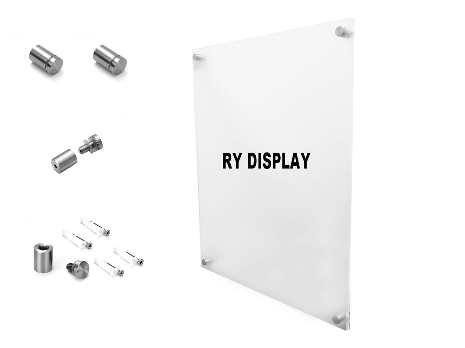 11x14 Floating Acrylic Picture Frame with Chrome Standoff Double Panel Wall Mount Photo Frame for Picture Up to inches (11x14)