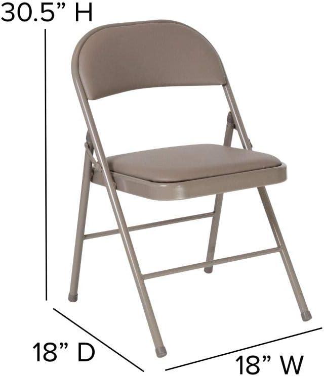 Hercules Series Double Braced Gray Vinyl Metal Folding Chair - 4 Pack