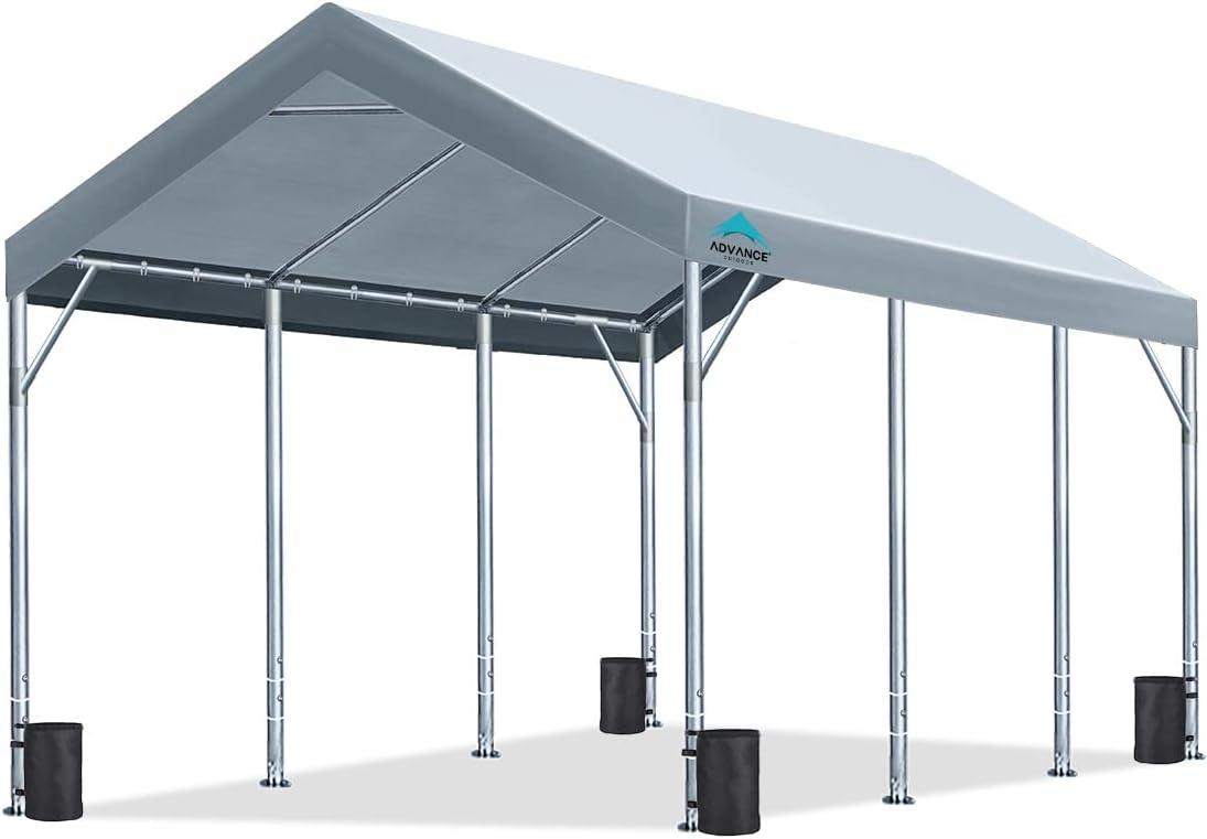 Advance Outdoor 12x20 ft Gray Heavy Duty Carport Canopy