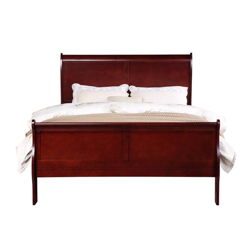 Acme Simple Relax Queen Bed, Brown Cherry Finish