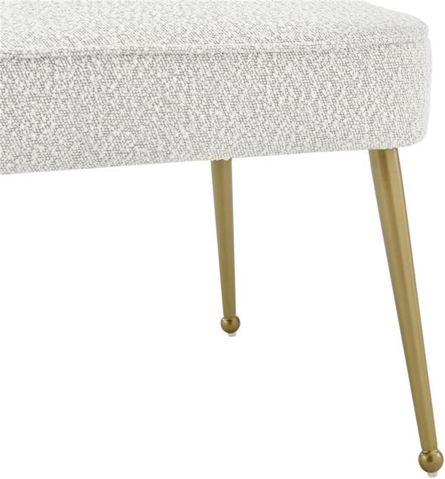 Cedric Fabric Dining Side Chair Gold Legs, (Set of 2) Beige