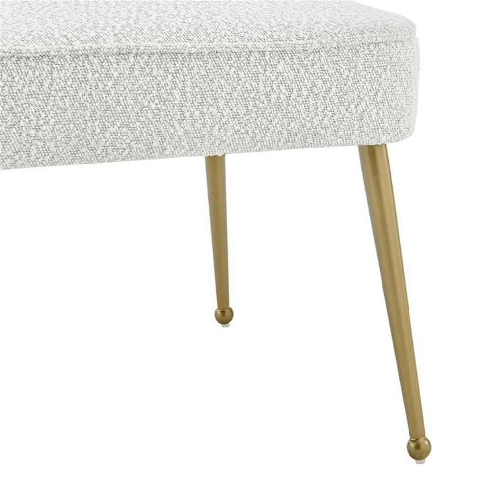 Cedric Fabric Dining Side Chair Gold Legs, (Set of 2) Beige