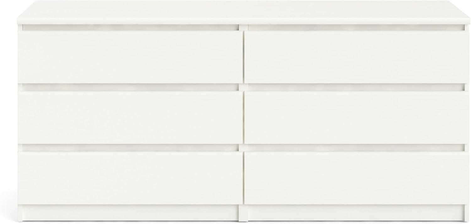 Laguna Sleek White Wood Grain 6-Drawer Double Dresser